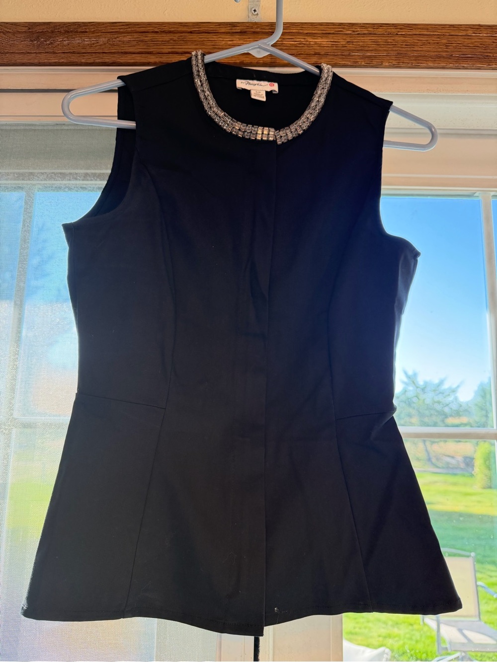 3.1 Phillip Lim Black Sleeveless Beaded-Neck. Bin 123.